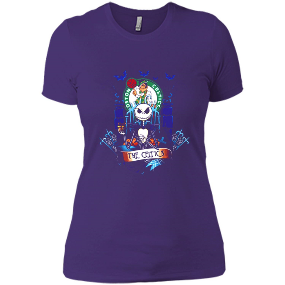 Boston Celtics Halloween The Nightmare Before Christmas - Ladies' Boyfriend T-Shirt
