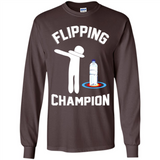 Water Bottle Flipping Tshirt Dabbing Flipping Champion - Long Sleeve T-Shirt