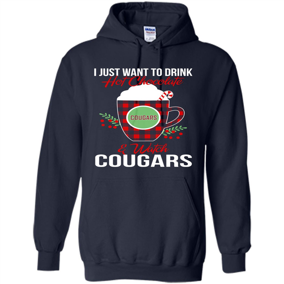 I Just Want To Drink Hot Chocolate & Watch Washington State Cougars Ugly Christmas Sweater PINGPONG