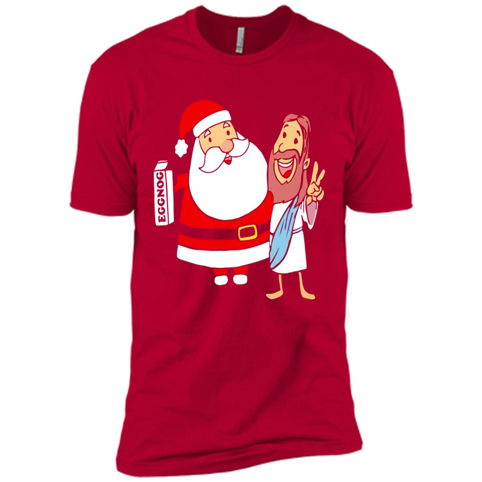 Eggnog Santa And Jesus Christmas