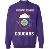 I Just Want To Drink Hot Chocolate & Watch Washington State Cougars Ugly Christmas Sweater PINGPONG