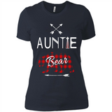 Aunt Shirt Buffalo Plaid Family Camp Bear Tee - Ladies' Boyfriend T-Shirt