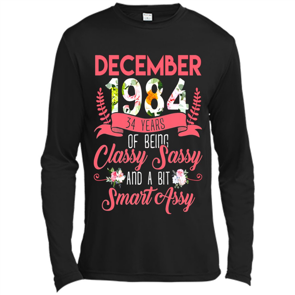 December 1984 34 Years Of Being Classy Sassy - Canvas Long Sleeve T-Shirt