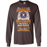 I Am An Houston Astros Girl I Was Born In December With My Heart On My Sleeve A Fire In My Soul And A Mouth I Cant Control - Long Sleeve T-Shirt