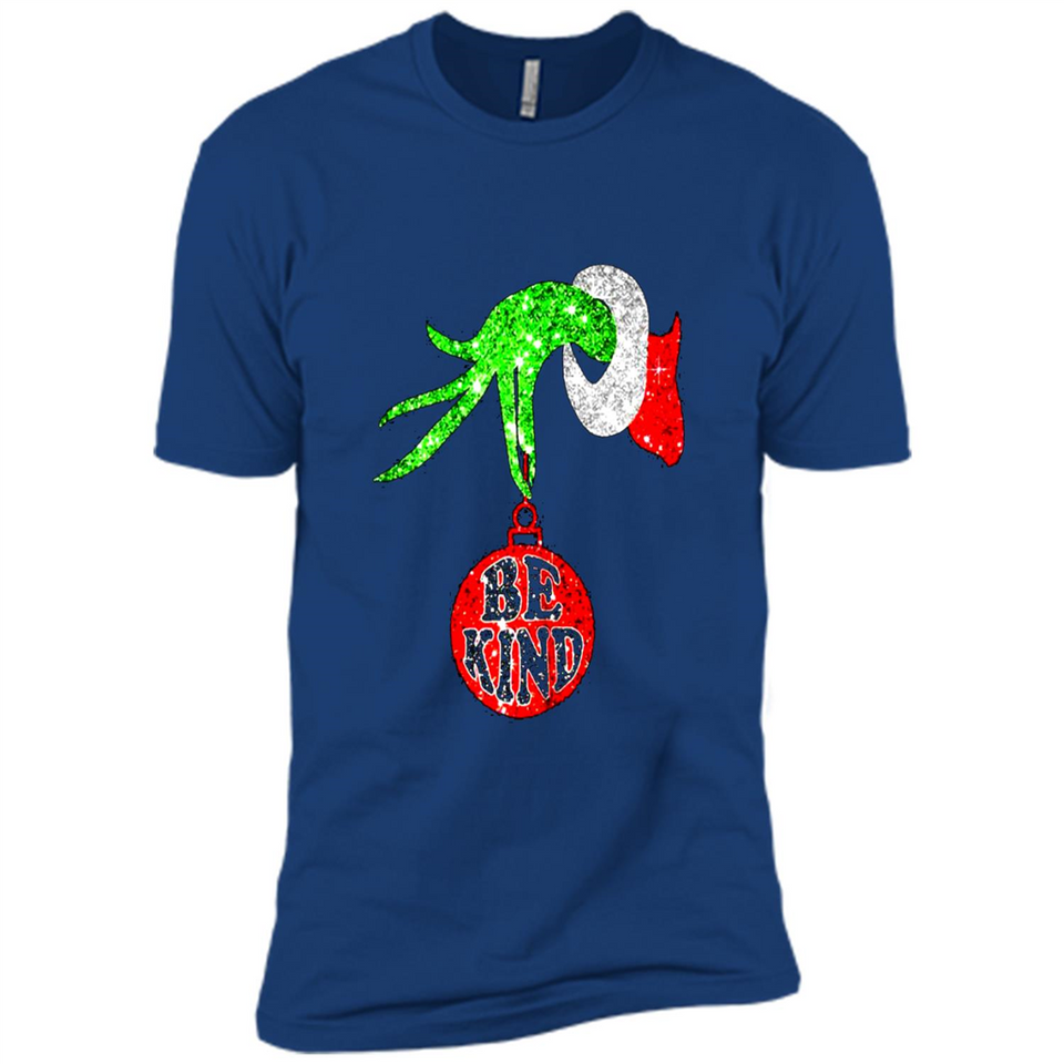 Christma Season With Green Grinch Hand Be Kind - Premium Short Sleeve T-Shirt