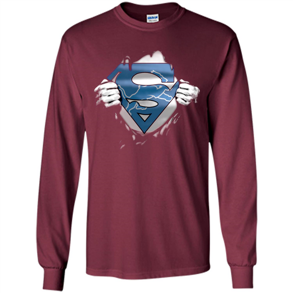 Detroit Lions And Superman Fans - Long Sleeve T-Shirt