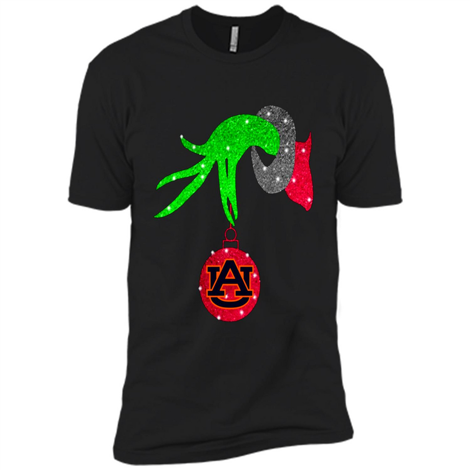 GRINCH HAND HOLDING AUBURN TIGERS GLITTER CHRISTMAS PINGPONG