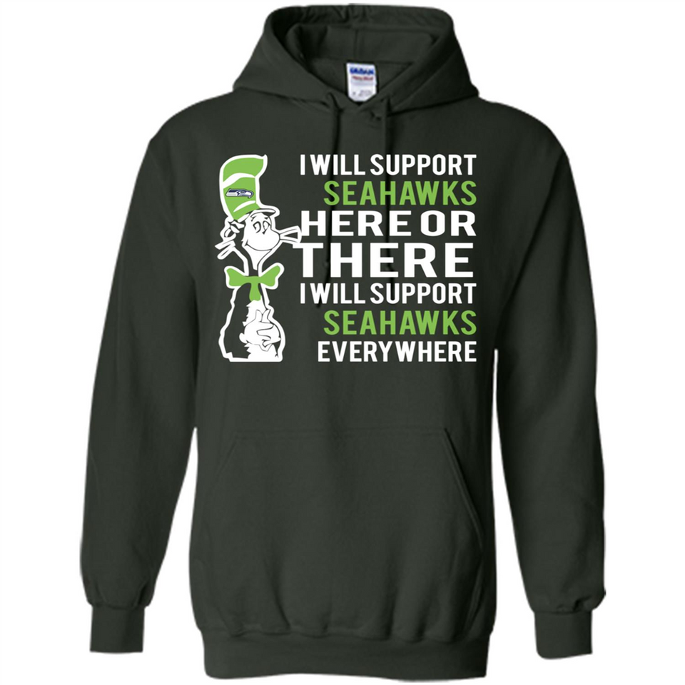 Shirt For Dr Seuss Cat And Seattle Seahawks Fans - Hoodie
