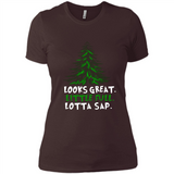 Looks Great Little Full Lotta Sap Funny Christmas Mug PINGPONG - Ladies' Boyfriend T-Shirt