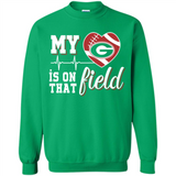 Georgia Bulldogs Football My Heart is on that Field - Sweatshirt