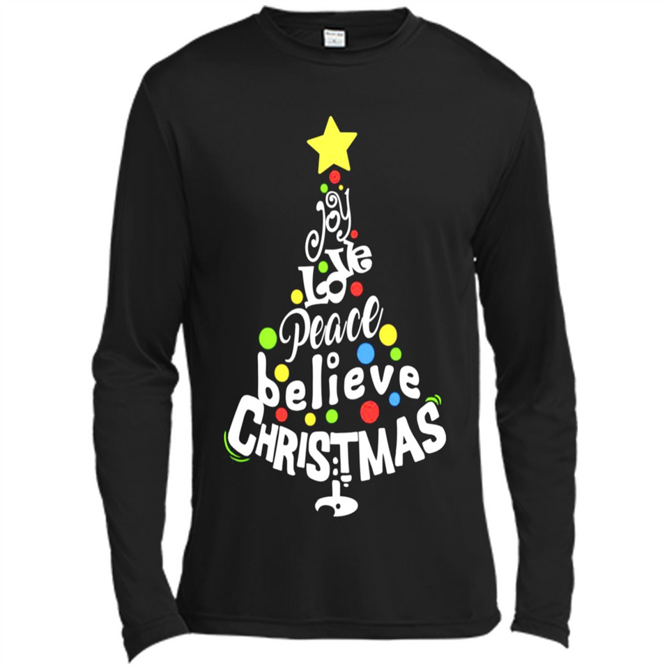 Joy Love Peace Believe Christmas Tree
