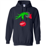 GRINCH HAND HOLDING DETROIT RED WINGS GLITTER CHRISTMAS PINGPONG