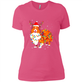 Christmas Lights Shetland Sheepdog Wearing Santa Hat Funny Xmas Mug - Ladies' Boyfriend T-Shirt