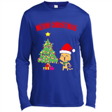 Meow merry christmas- cat and pine merry christmas - Canvas Long Sleeve T-Shirt