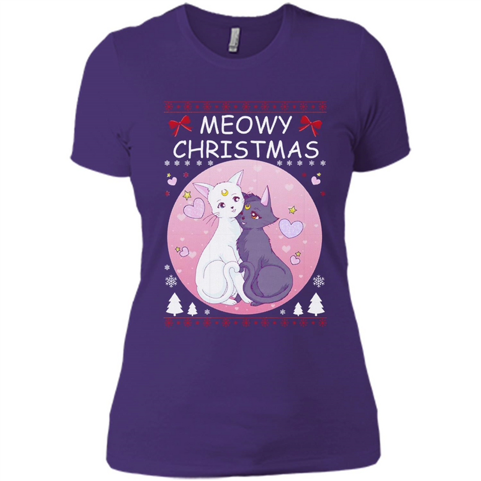 Sailor Moon Yin Yang Cat Love Ugly Christmas Sweater - Ladies' Boyfriend T-Shirt