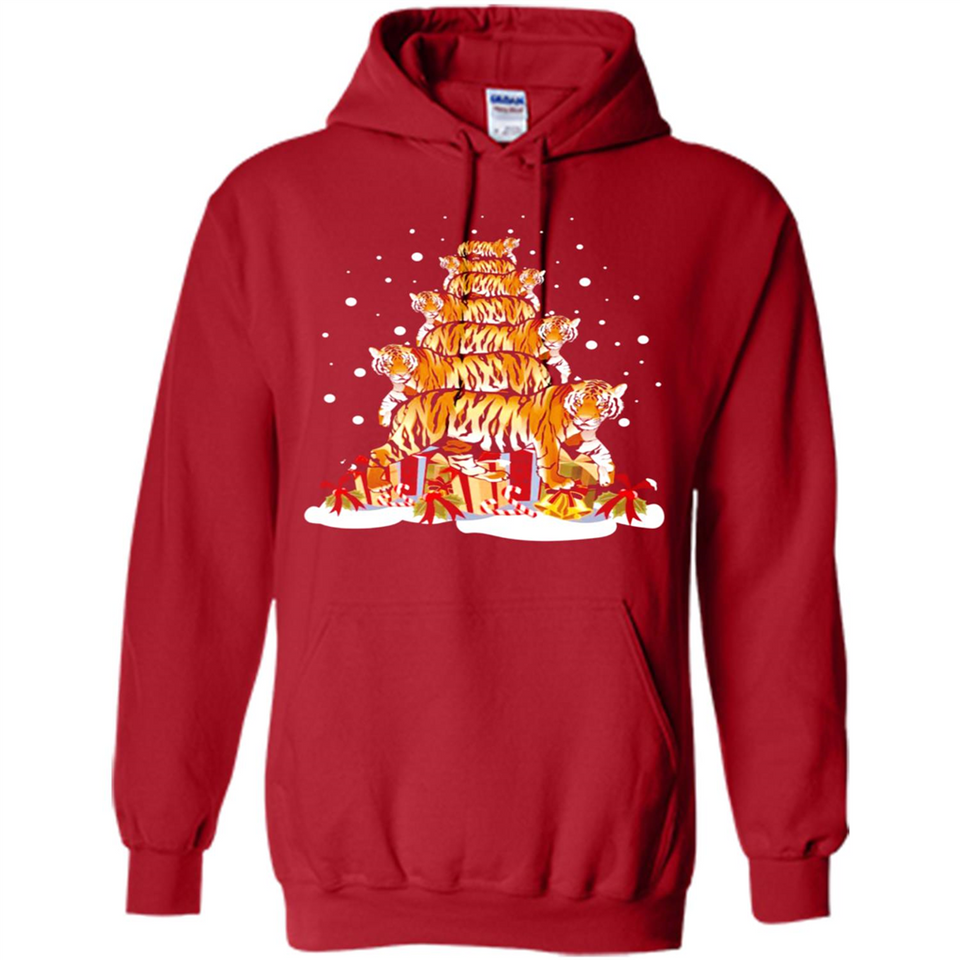 Tiger Christmas Tree Funny Merry Christmas - Hoodie