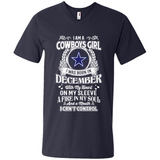 I Am A Cowboys Girl I Was Born In December With My Heart On My Sleeve A Fire In My Soul And A Mouth I Can’t Control - Men's V-Neck