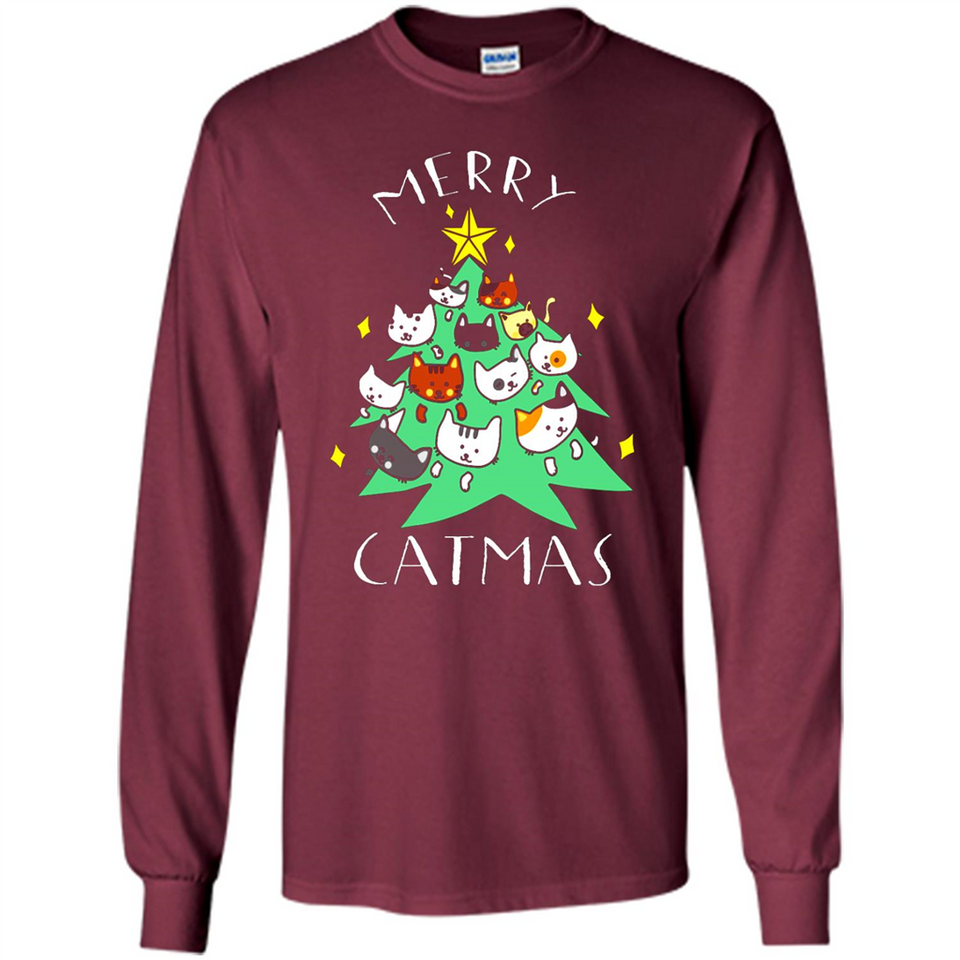 Merry Catmas Funny Cool Christmas Mug PINGPONG - Long Sleeve T-Shirt