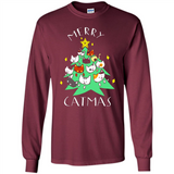 Merry Catmas Funny Cool Christmas Mug PINGPONG - Long Sleeve T-Shirt