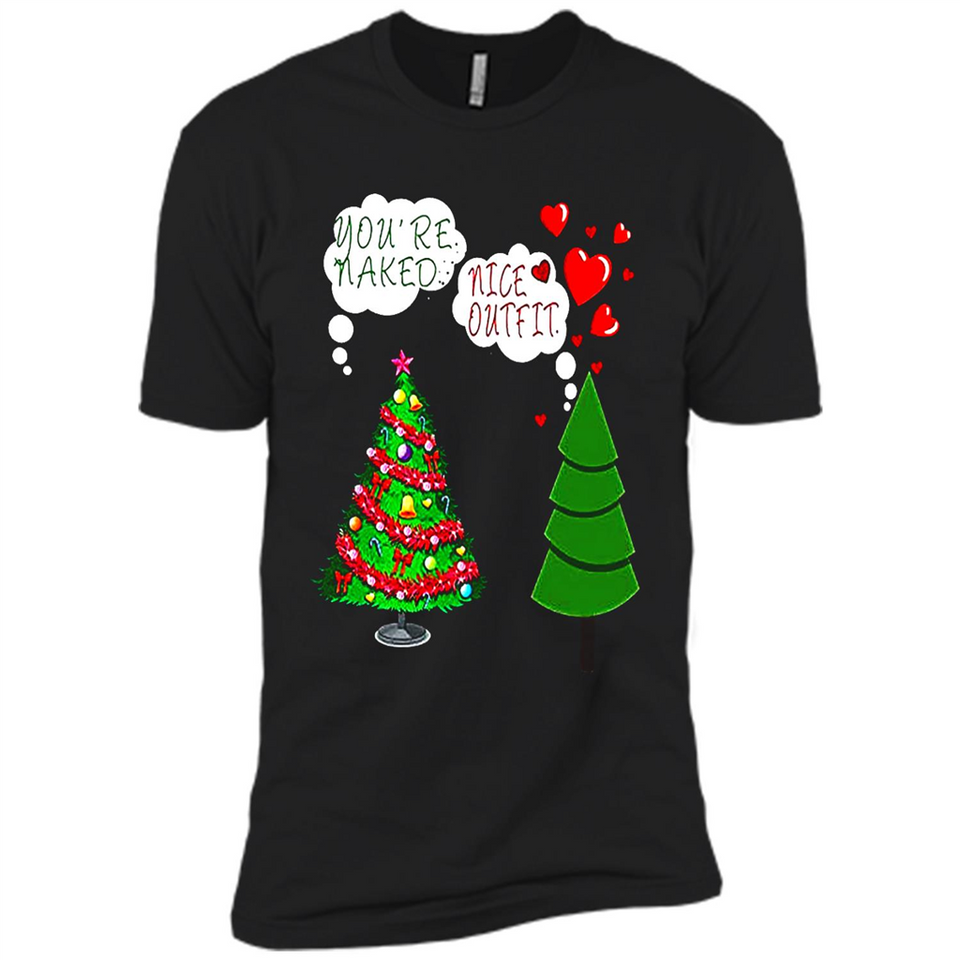 Fir Loves Christmas Tree Funny Undecorated Joke - Premium Short Sleeve T-Shirt