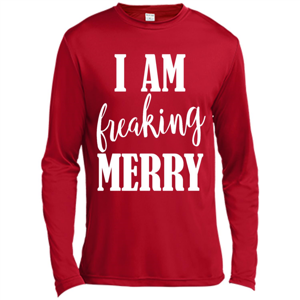 I Am Freaking Merry Funny Festive Winter Holiday - Canvas Long Sleeve T-Shirt