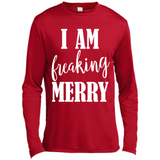 I Am Freaking Merry Funny Festive Winter Holiday - Canvas Long Sleeve T-Shirt
