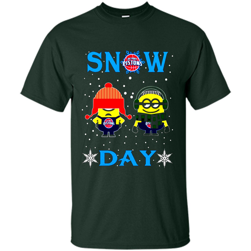 Snow Day Shirt For Detroit Pistons Vs Minion Fans pingpong