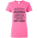 Don't Mess With Me My Grandma Is Crazy And She Will Punch You - Ladies Short-Sleeve