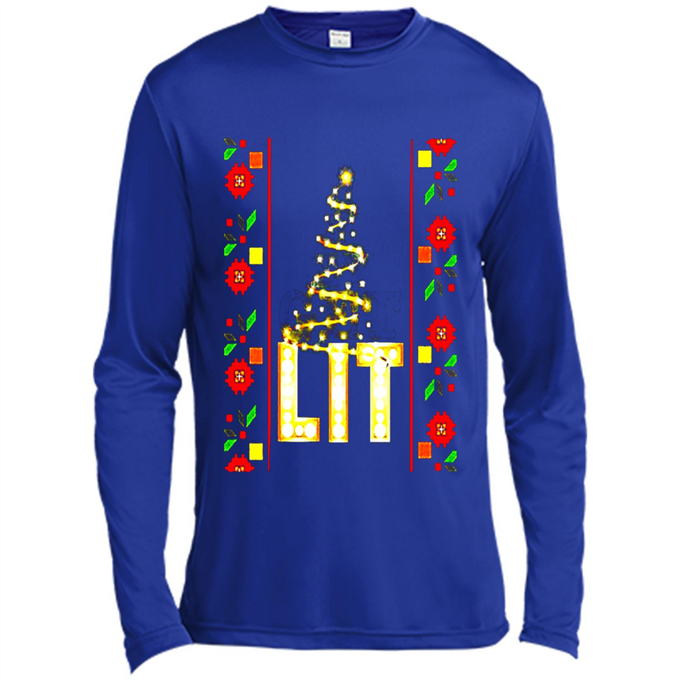 Funny Lets Get Lit Christmas Tree - Canvas Long Sleeve T-Shirt