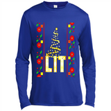 Funny Lets Get Lit Christmas Tree - Canvas Long Sleeve T-Shirt