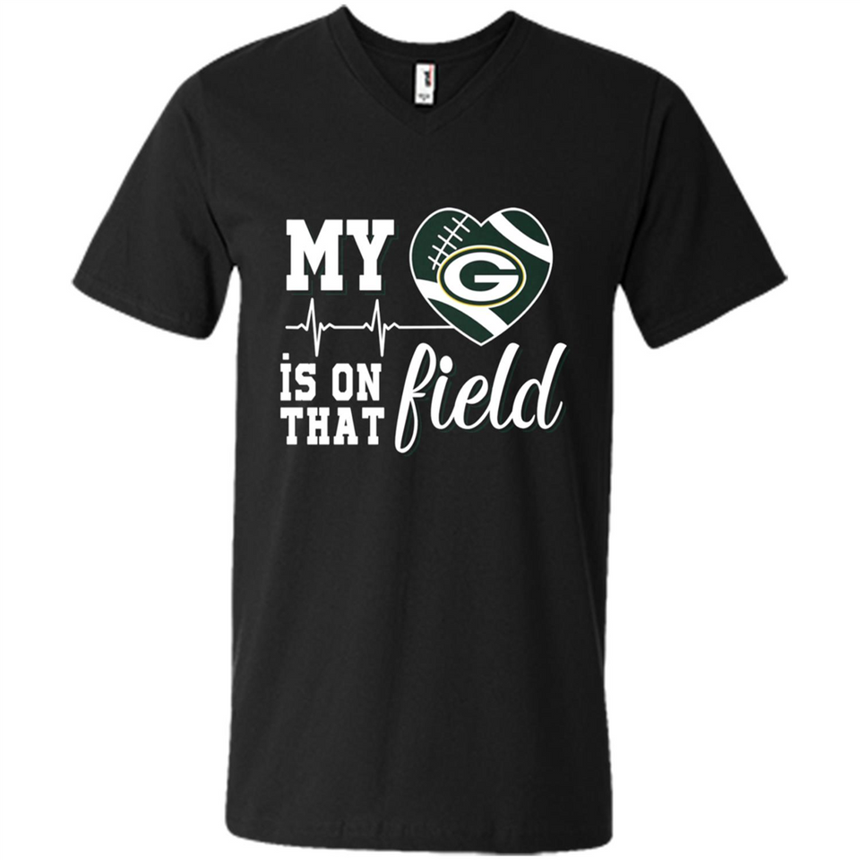 Green Bay Packers Football My Heart is on that Field - Men's V-Neck