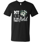 Green Bay Packers Football My Heart is on that Field - Men's V-Neck