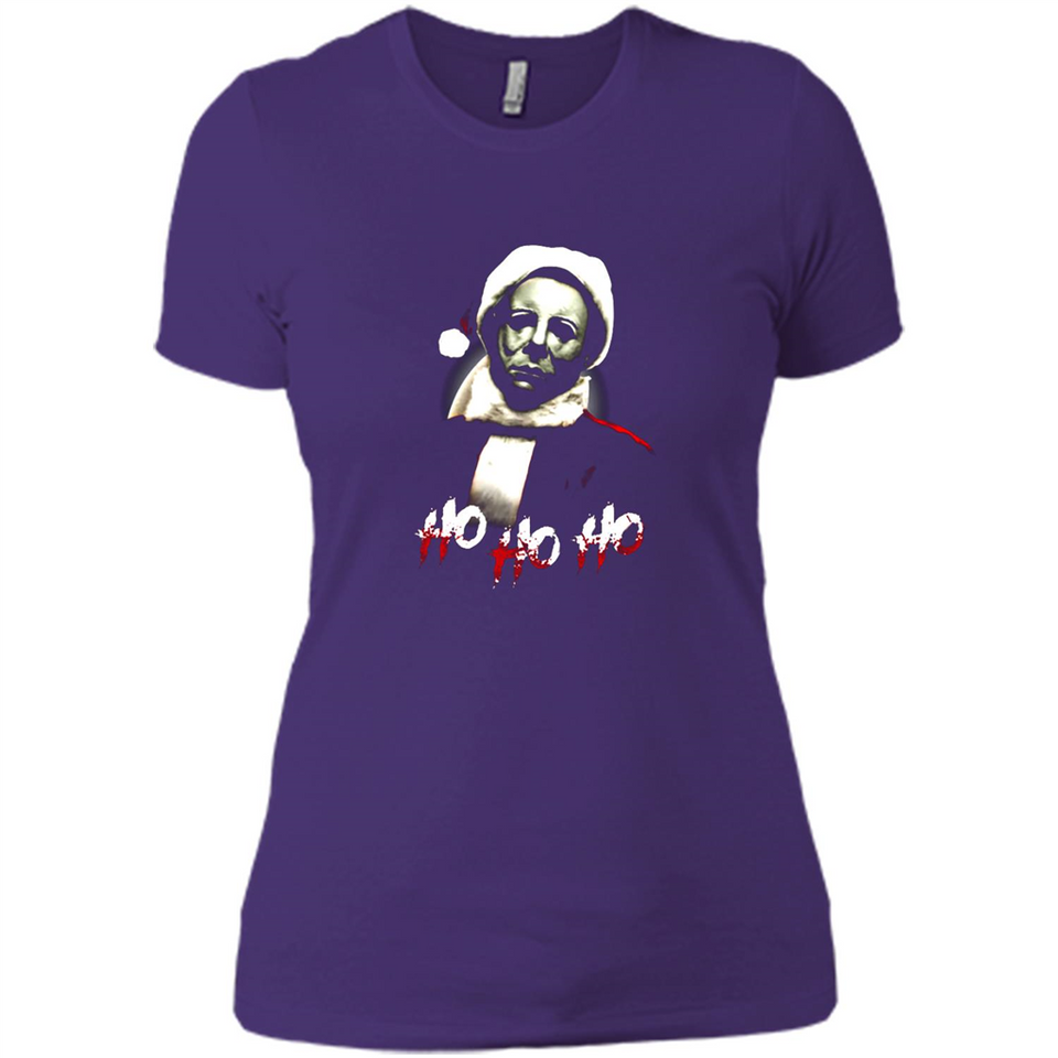 Santa Michael Myers Ho Ho Ho Merry Christmas Sweatshirt - Ladies' Boyfriend T-Shirt