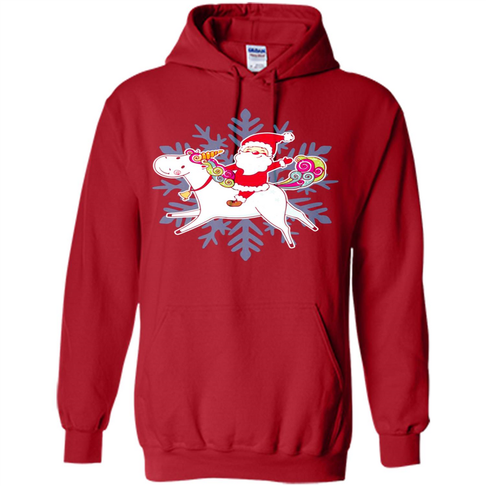 Unicorn And Santa Christmas 1 - Hoodie