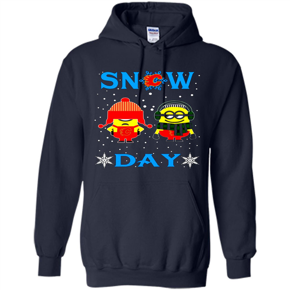 Snow Day Shirt For Calgary Flames Vs Minion Fans pingpong