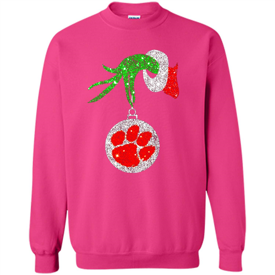 Amazing tee Clemson Tigers Glitter Grinch Monogram Ornament Christmas Gift - Sao chép - Sweatshirt