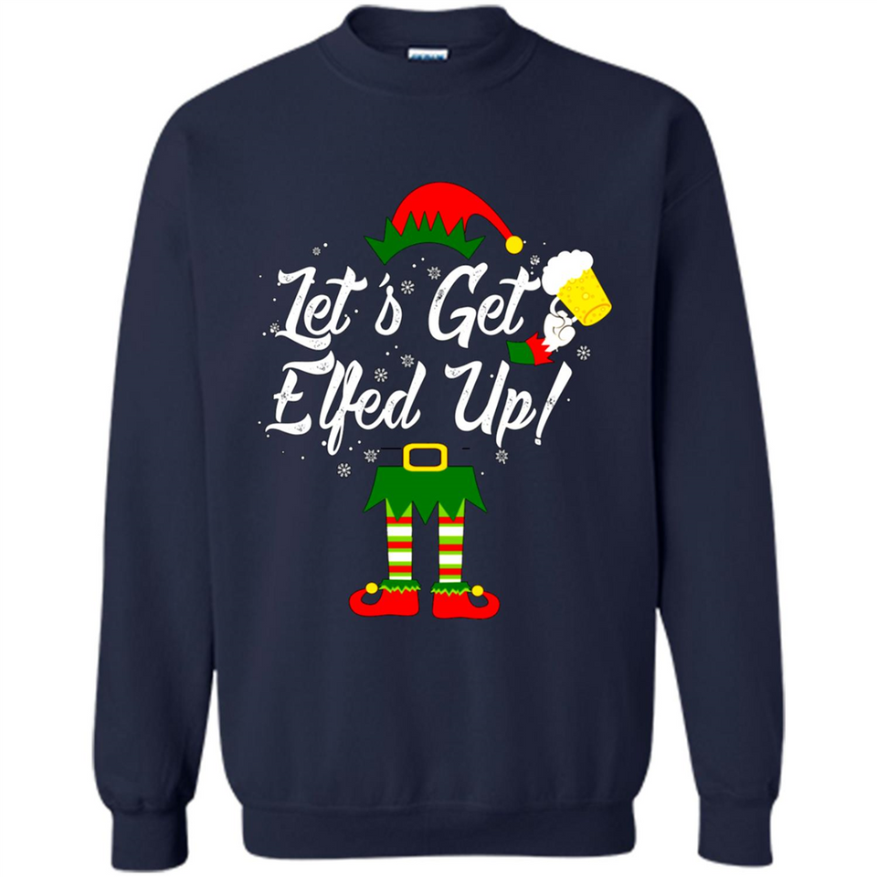 Let's Get Elfed Up Drinking Beer Christmas PINGPONG