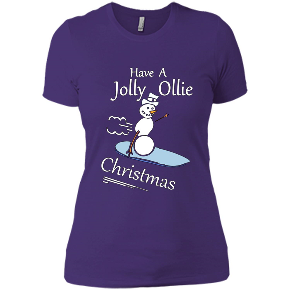 Snowman Snowboarder Tshirt Have Jolly Ollie Christmas