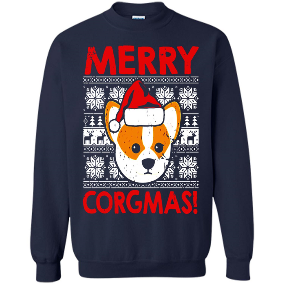 Funny Christmas Santa Corgi Dog Merry Corgmas - Sweatshirt