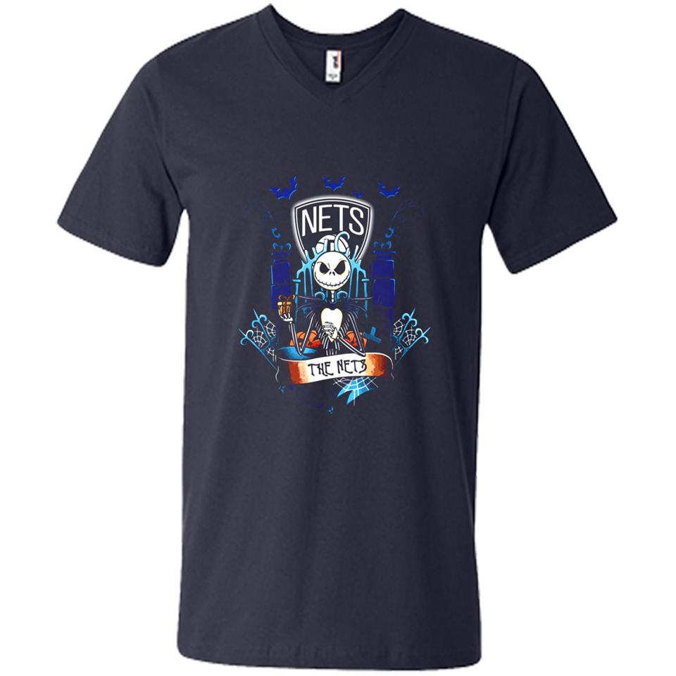 Brooklyn Nets Halloween The Nightmare Before Christmas - Men's V-Neck