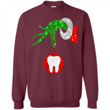Christmas Nurse Grinch hand holding clinic dental ornament - Sweatshirt