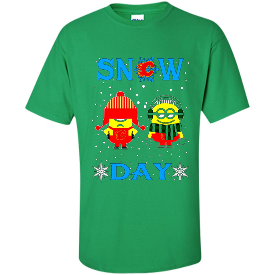 Snow Day Shirt For Calgary Flames Vs Minion Fans pingpong