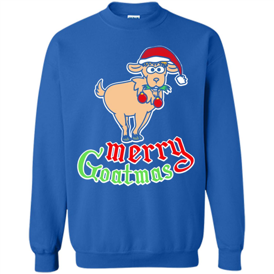 Christmas Merry Goatmas Goat Shirt Santa Hat - Sweatshirt
