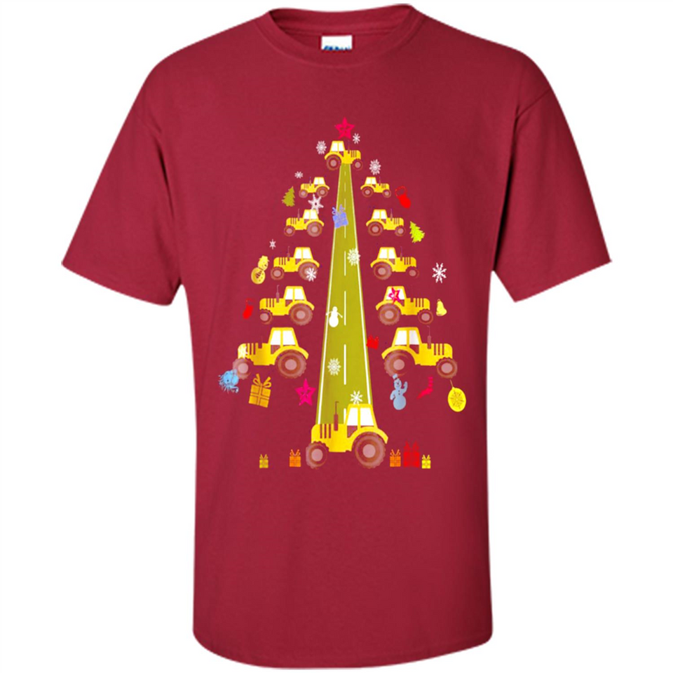 Tractor Car Christmas Tree T-shirt For Drivers