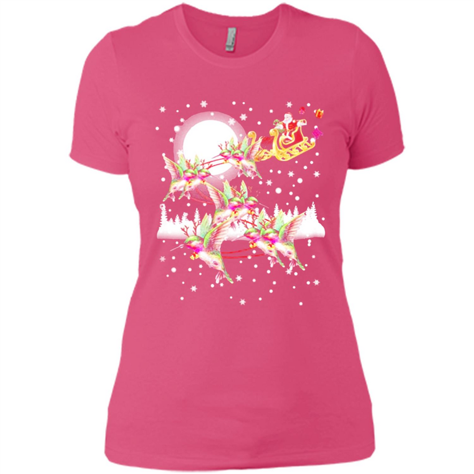 Hummingbird Santa Sleigh - Ladies' Boyfriend T-Shirt