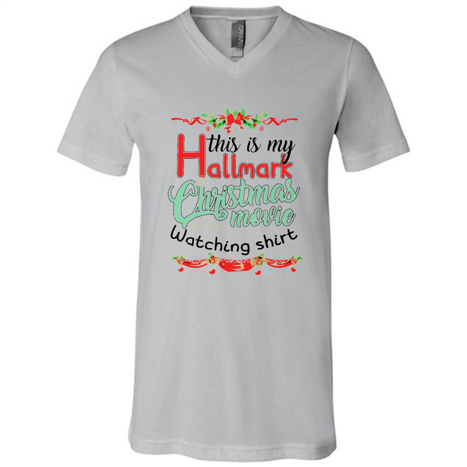 This My Movies Hallmark-Christmas Loves Is T-Shirt - Canvas Unisex V-Neck