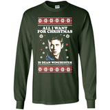 All I want for Christmas is Dean Winchester sweater - Long Sleeve T-Shirt