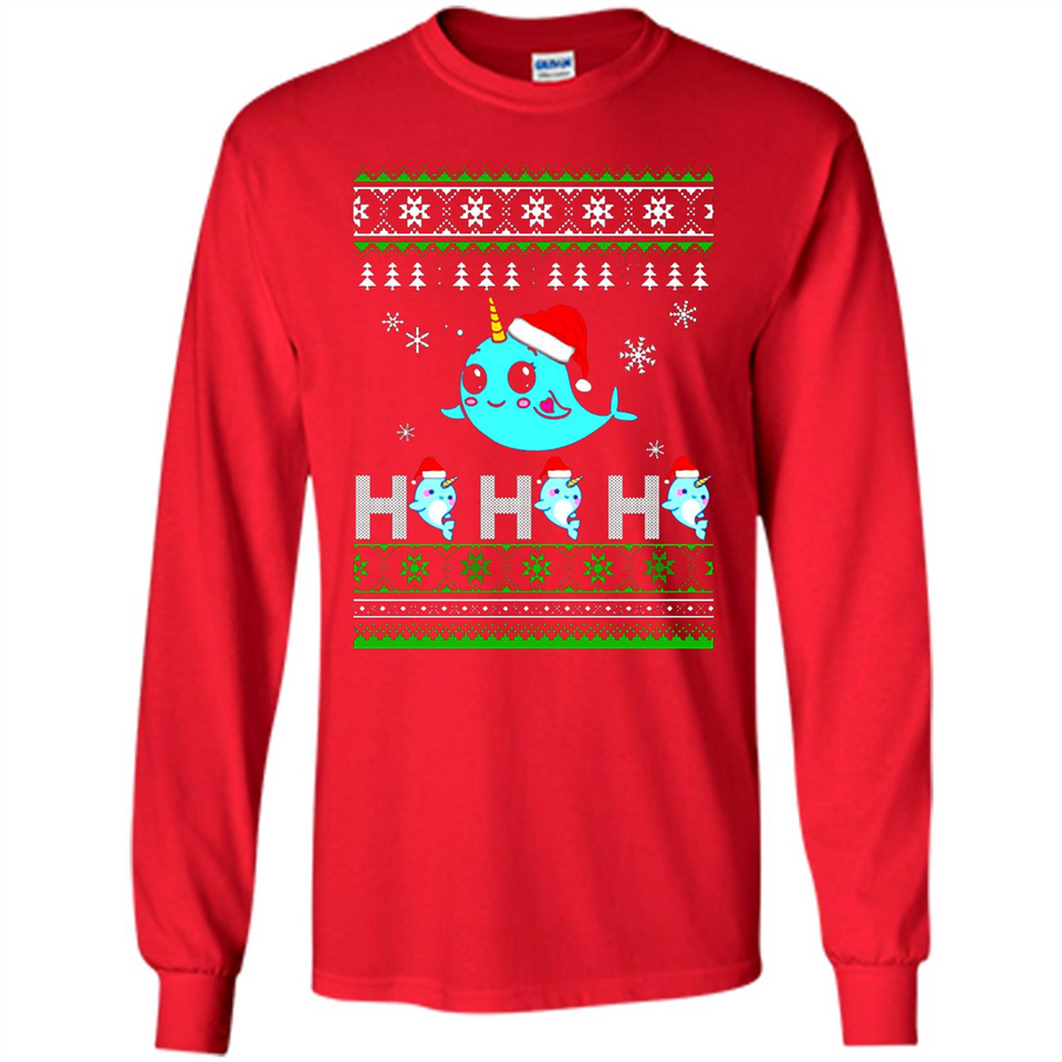 Narwhal christmas sweatshirt hoodie long PINGPONG - Long Sleeve T-Shirt