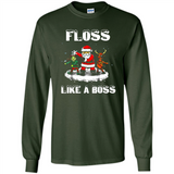 Floss Like A Boss Santa Flossing Dance Funny - Long Sleeve T-Shirt