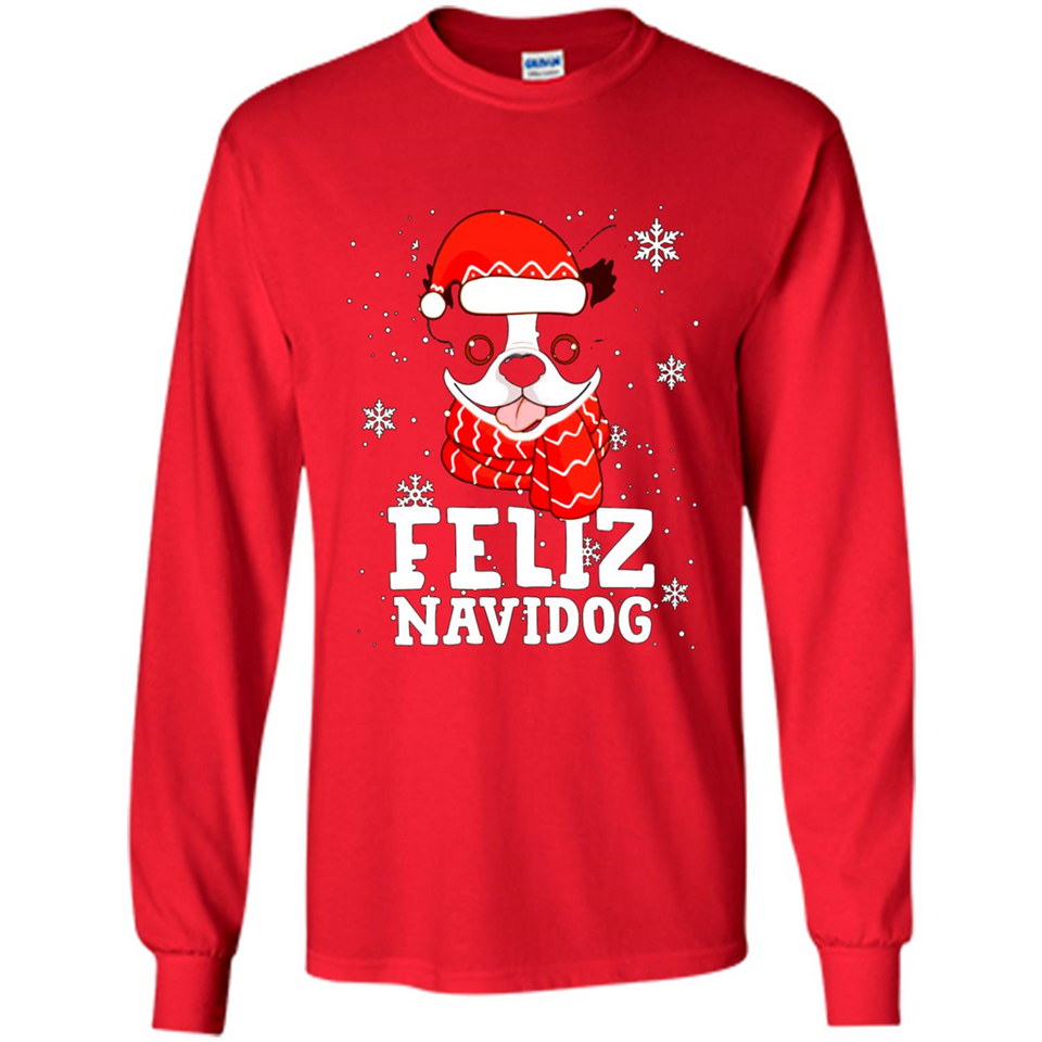 Feliz Navidog Boston Terrier Dog Ugly Xmas Sweater PING PONG